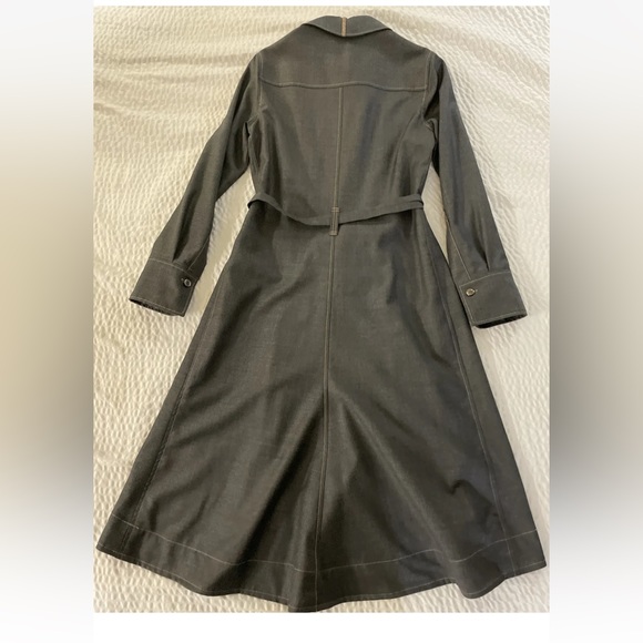 BRUNELLO CUCINELLI Denim Belted Wool Shirtdress in Anthracite $2895 - Picture 10 of 13